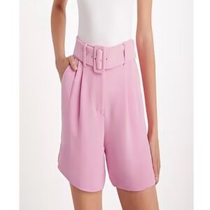 Express belted and pleated pink bloom shorts size 6